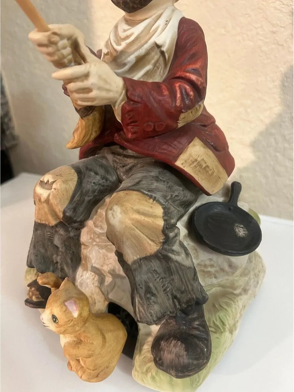 Willie Fisherman Figurine, Melody in Motion Vintage Collectible, Non-Working